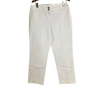 Dalia Collection Women's Size 10 White Cotton Blend Pants